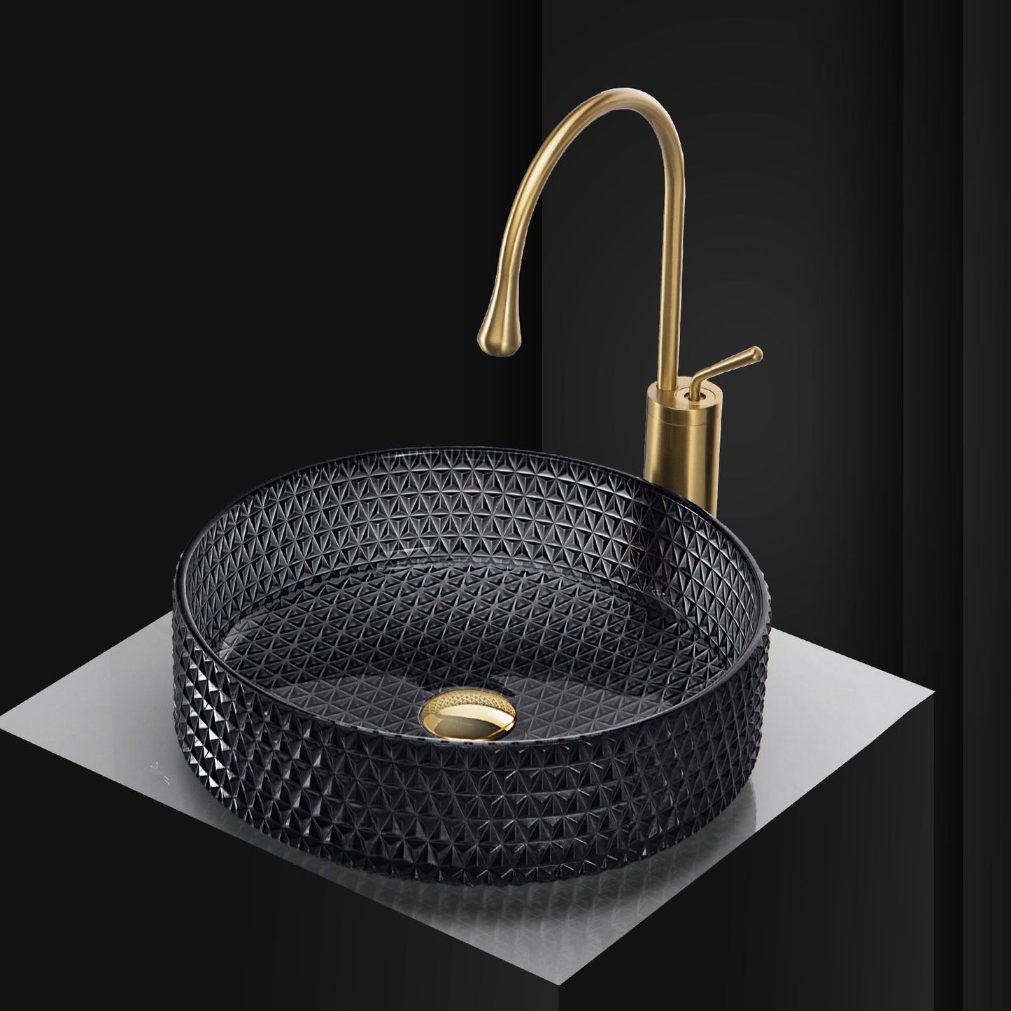Aufsatzwaschbecken Rea Cristal Black 4