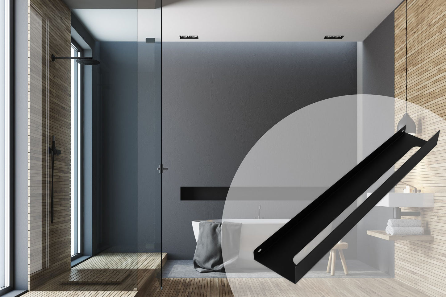 Badezimmerregal SF02 60cm black matt 7