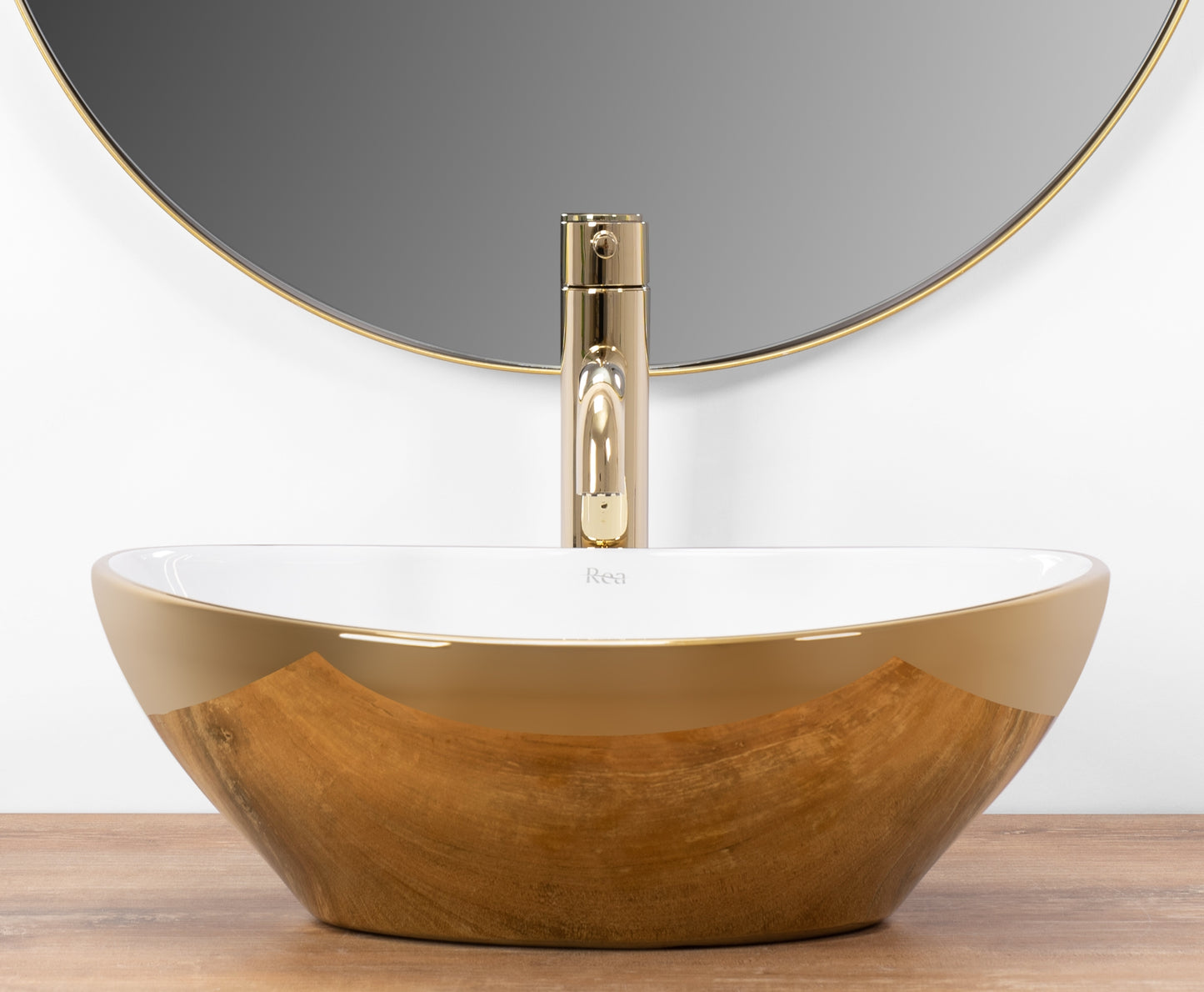 Aufsatzwaschbecken Rea Sofia Gold/white 5