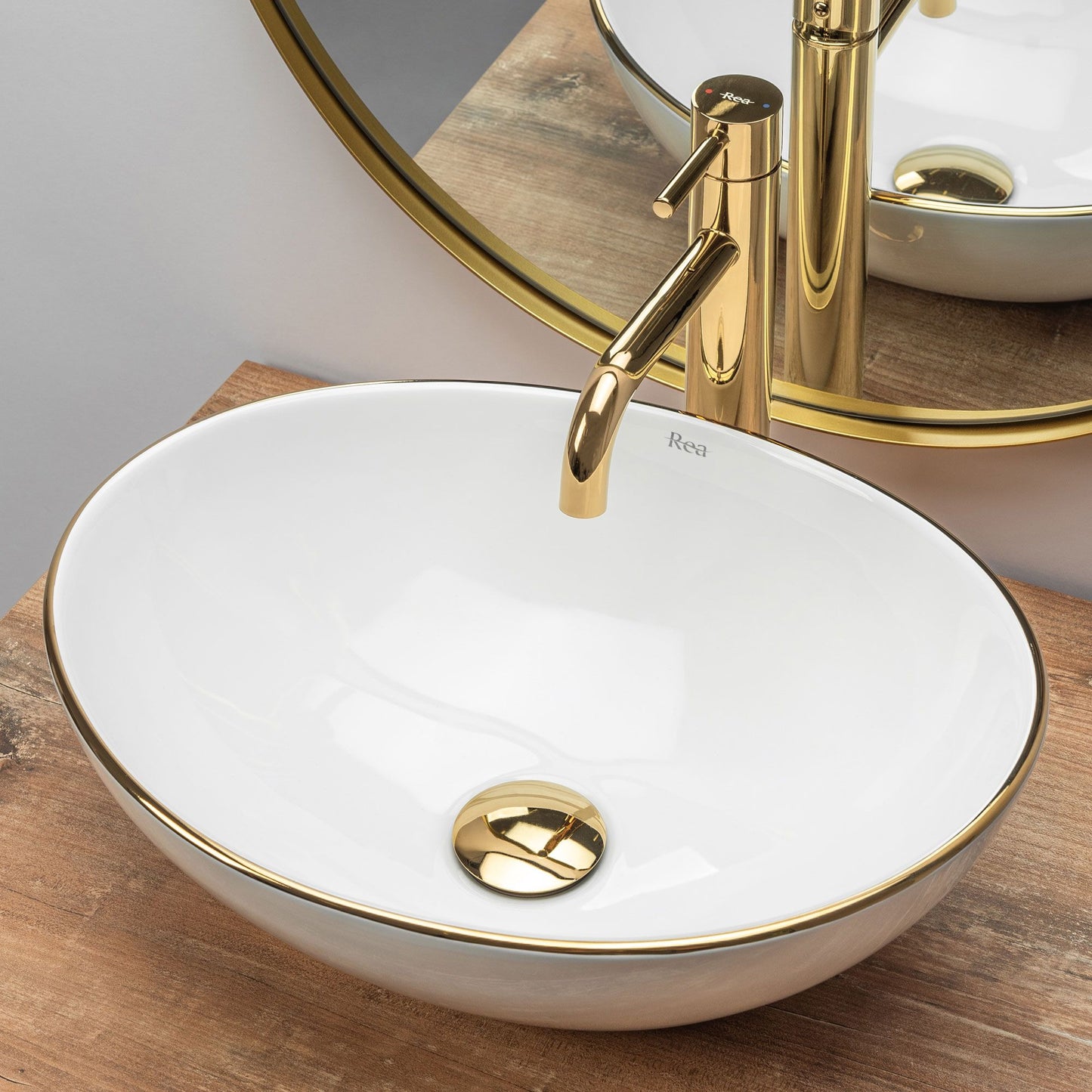 Aufsatzwaschbecken Rea Sofia Gold Edge 3