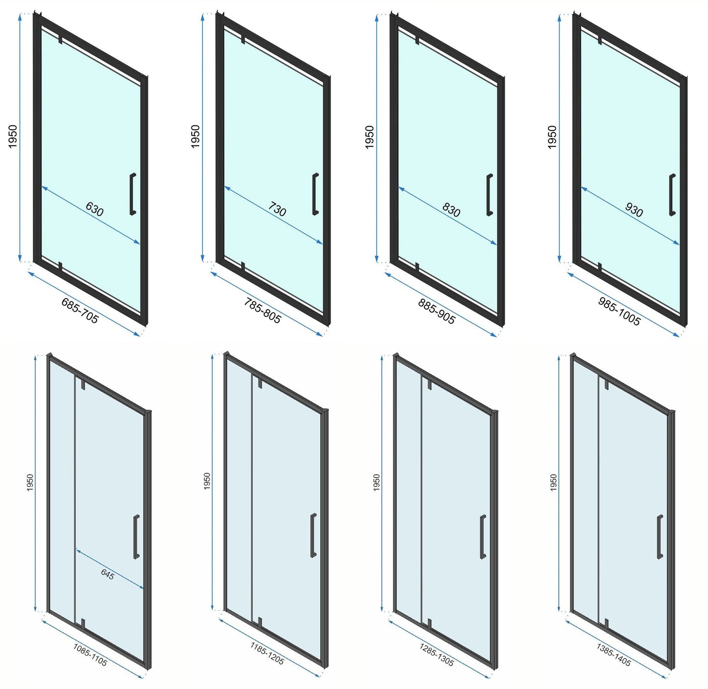 Eckdusche Rapid Swing 70 x 90 16