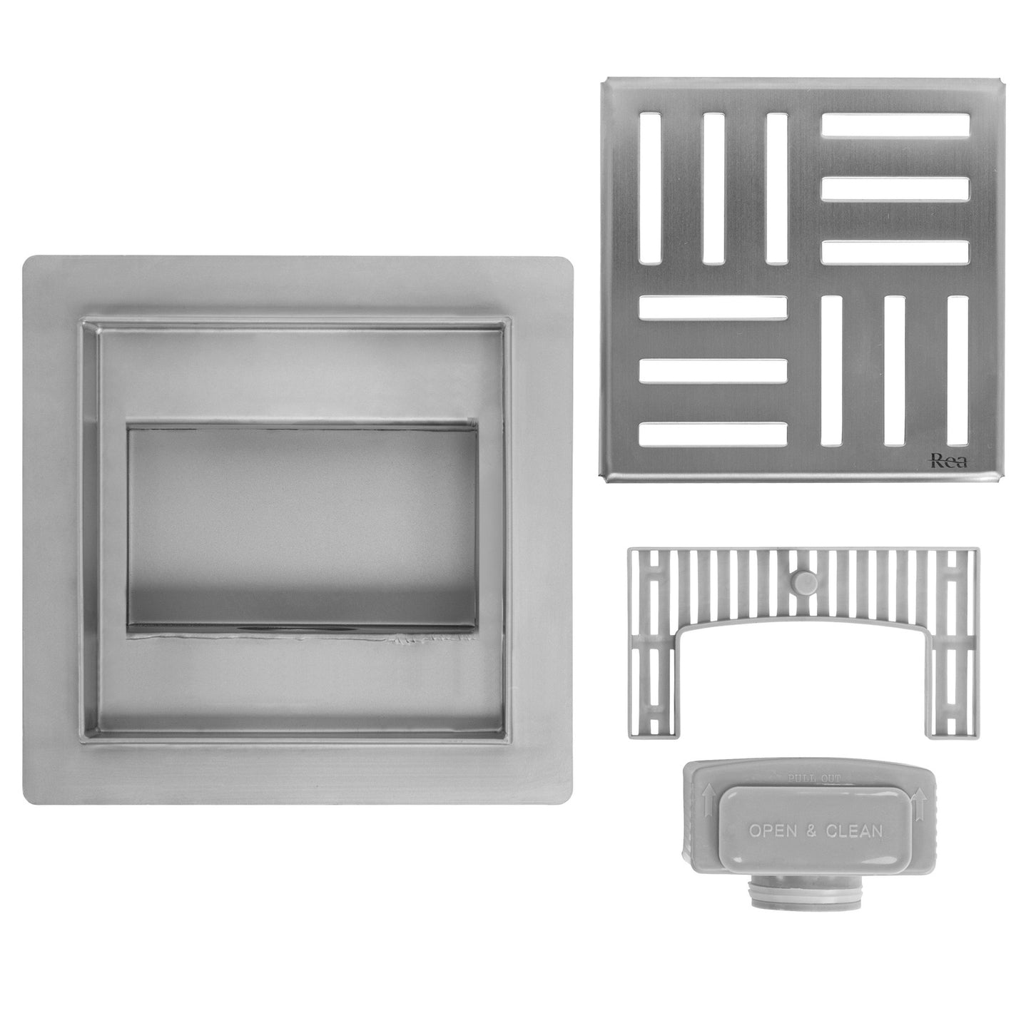 Duschrinne REA CROSS 150x150 Nickel Brush 5