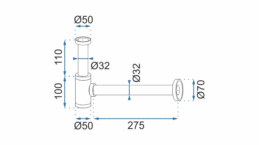 Siphon + Klik-Klak universell Chrom 6