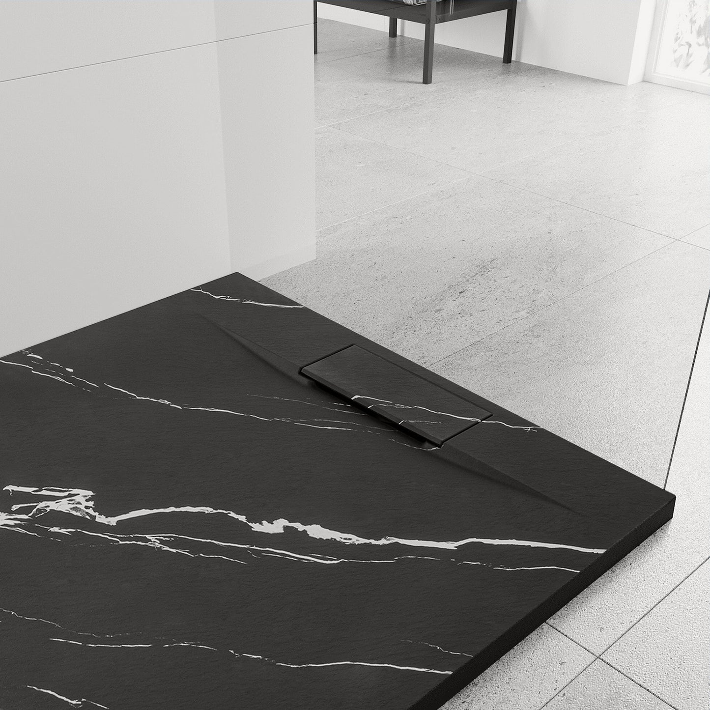 Duschtasse Bazalt CARRARA BLACK 90x90 5