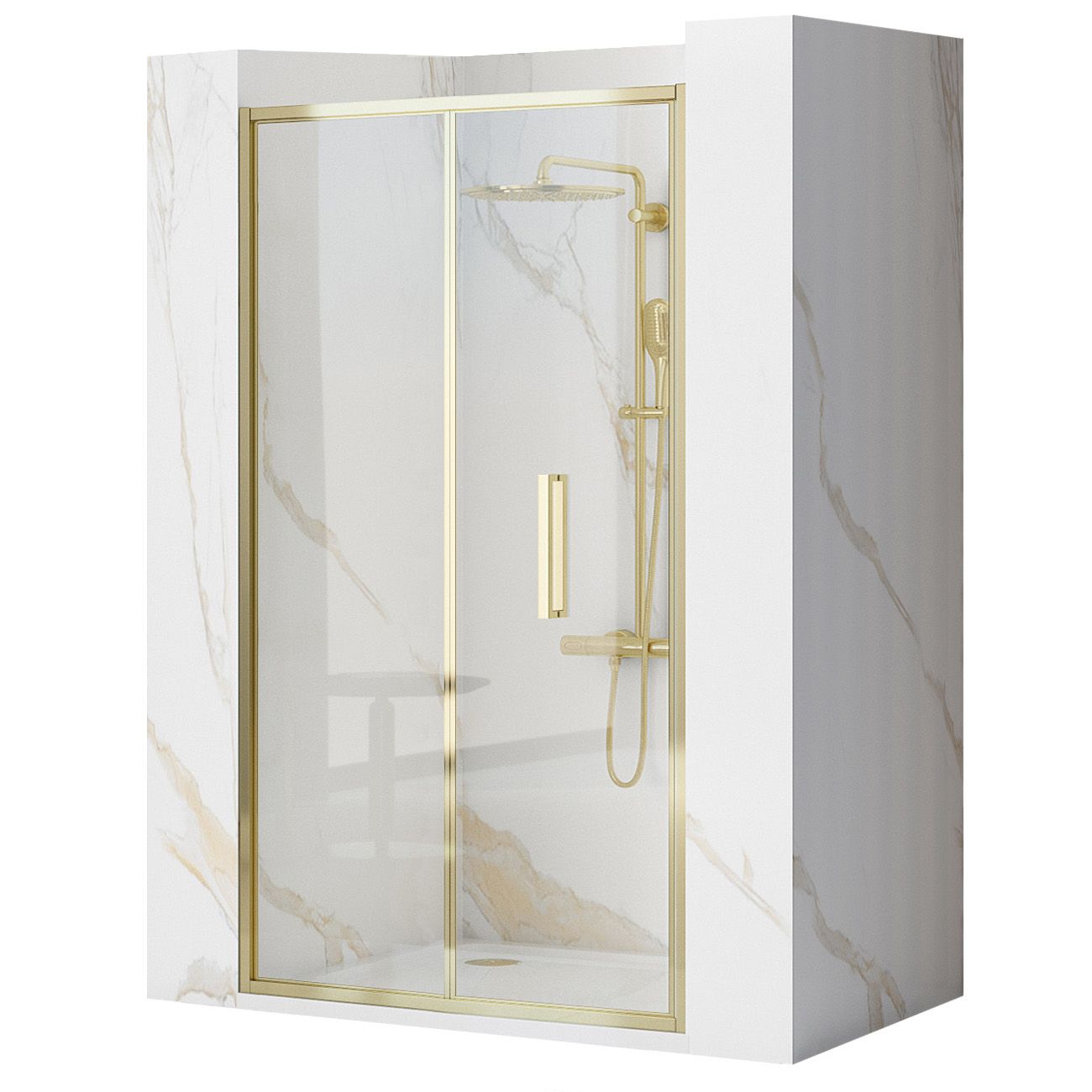 Duschtür REA Rapid Fold 100 Gold 1