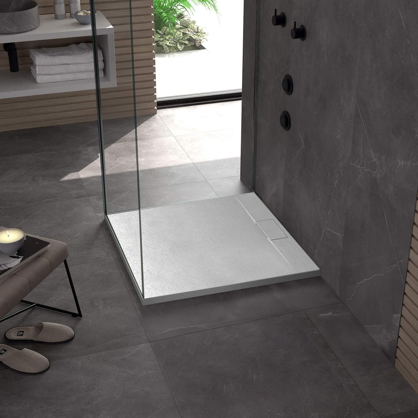 Duschtasse Bazalt White 90x90 4