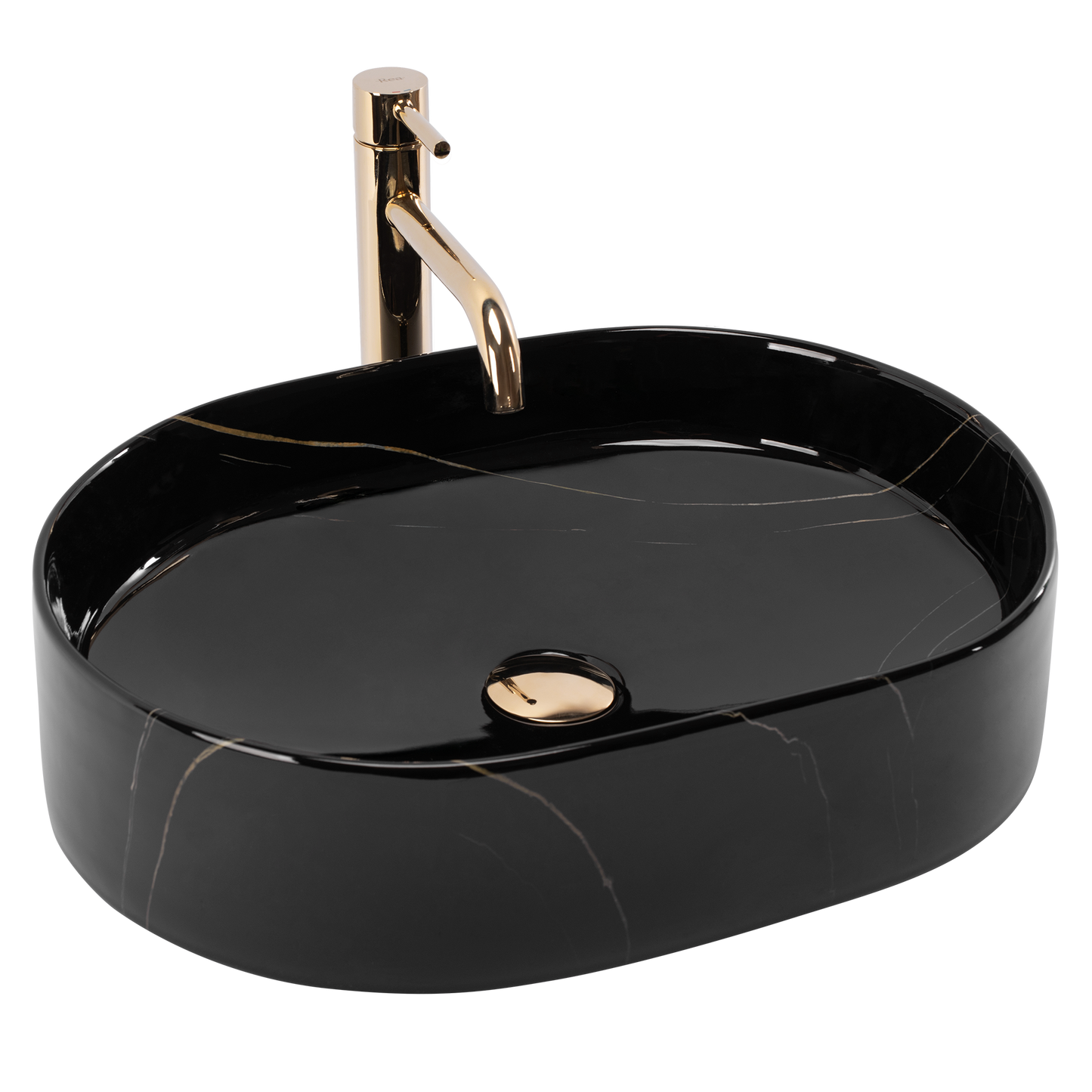 Aufsatzwaschbecken Rea Nadia 50 Black Stone 1