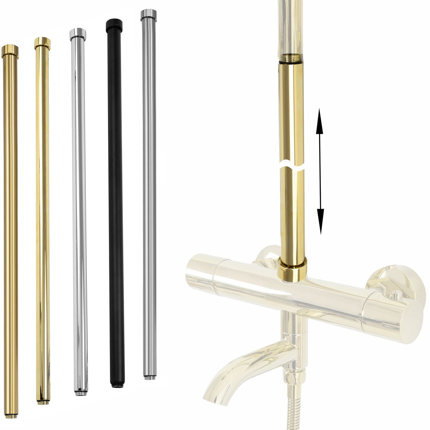 Verlängerung Für Bade-duschgarnitur Gold Brush 60cm 3