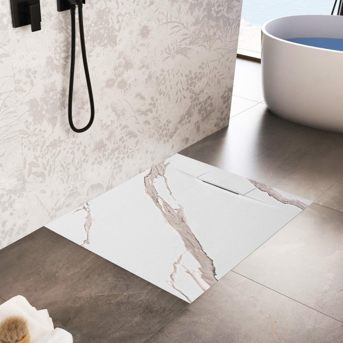 Duschtasse Bazalt CARRARA WHITE 90x90 7