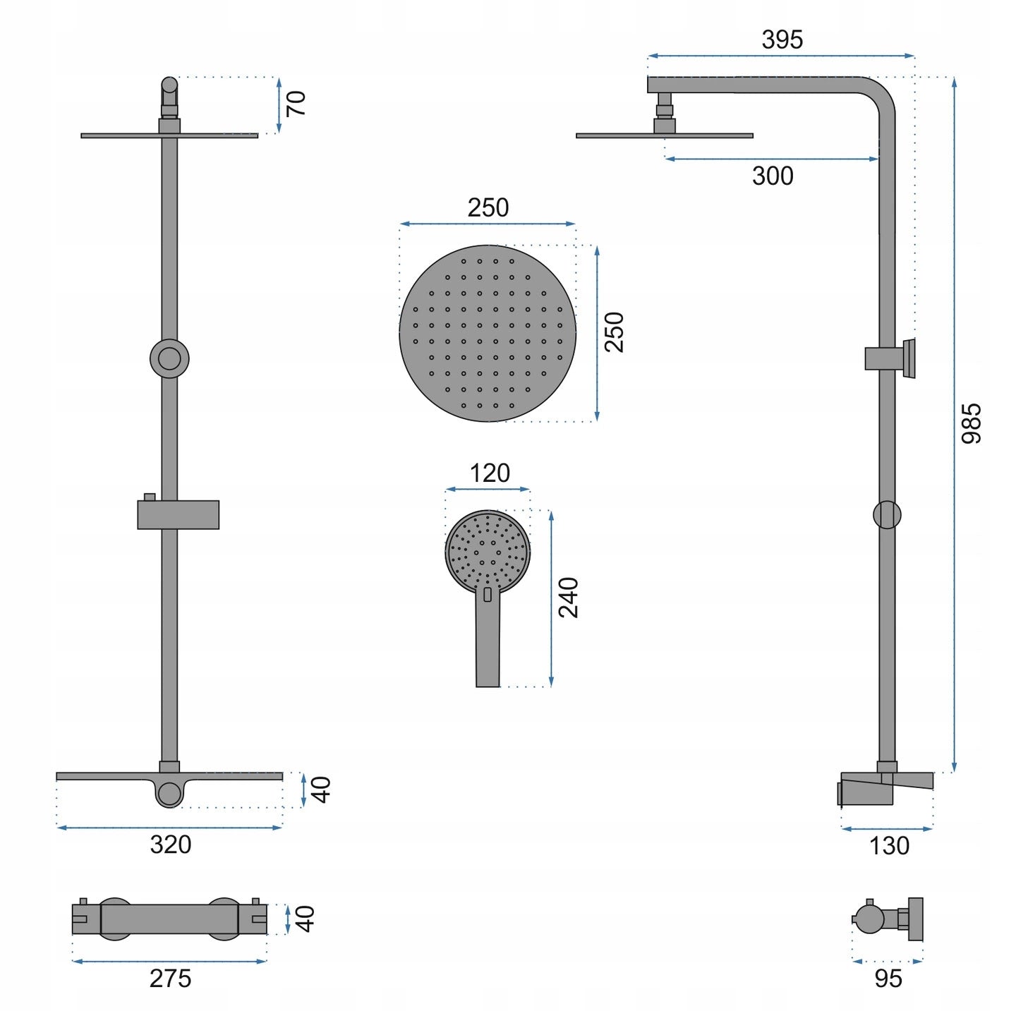 Thermostat Duschset Rea MIKE black 11