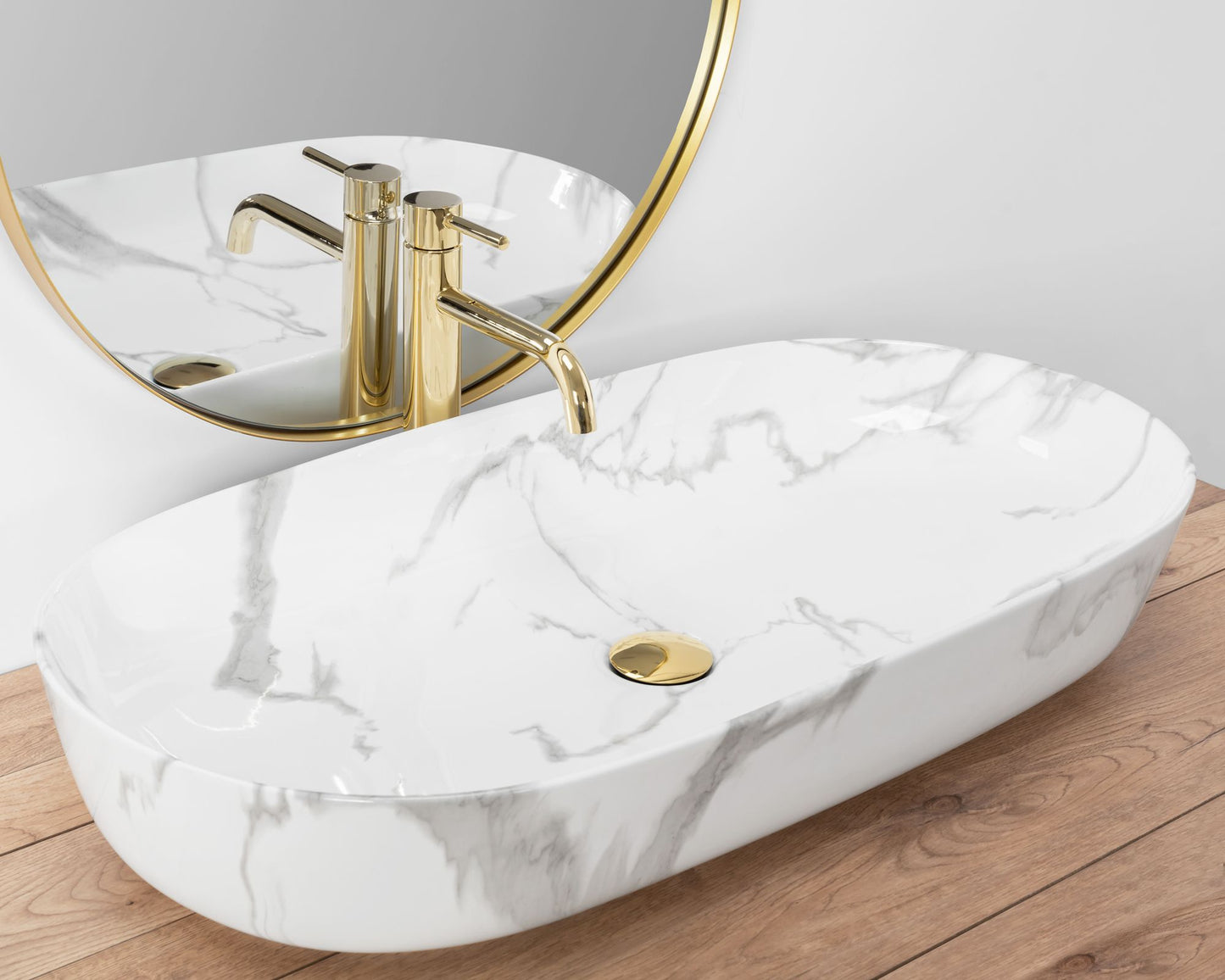 Aufsatzwaschbecken REA CLEO 81 Shiny Marmo 2