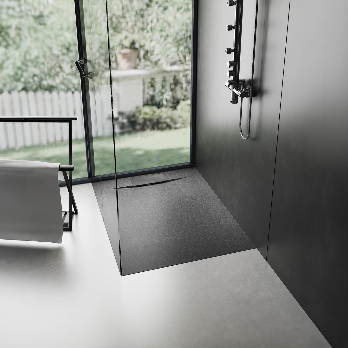 Duschtasse Bazalt Black 90x90 3