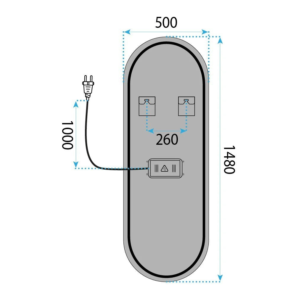 Spiegel LED 150x50cm MOL-OV 11