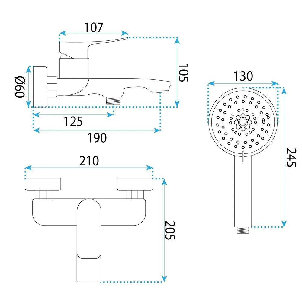 Badewannenarmatur PREMIUM REA Vision Chrome 11