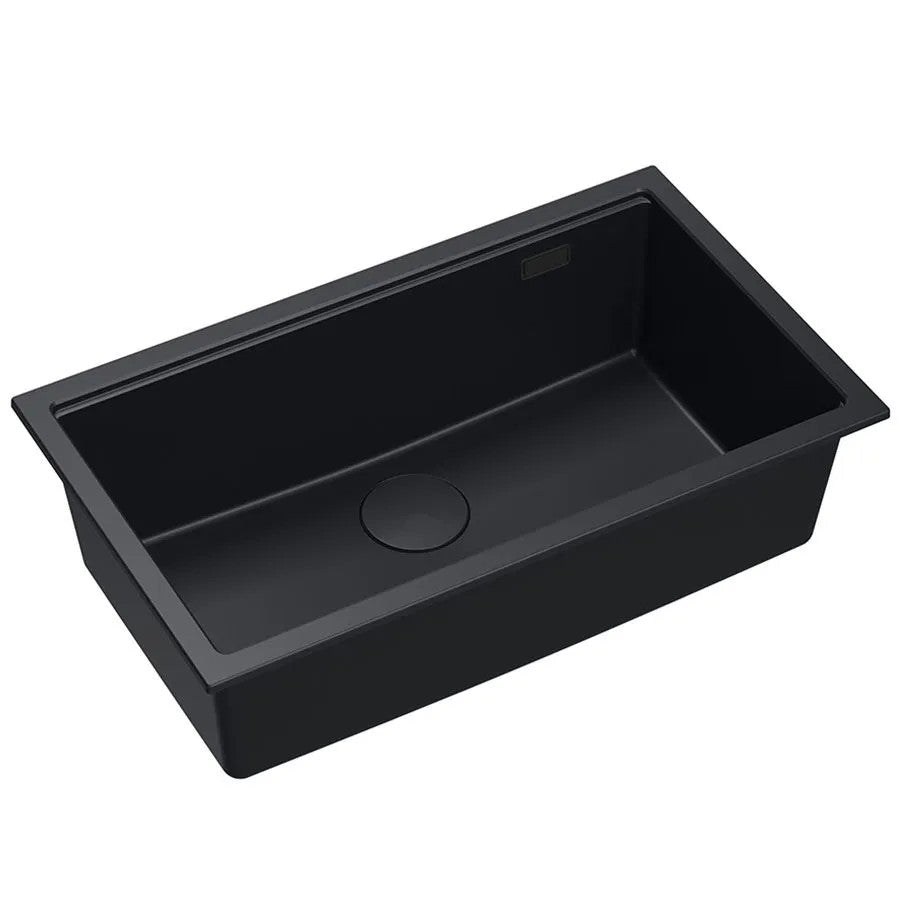 Granitspülbecken Logan 110 Black Stöpsel Schwarz 11