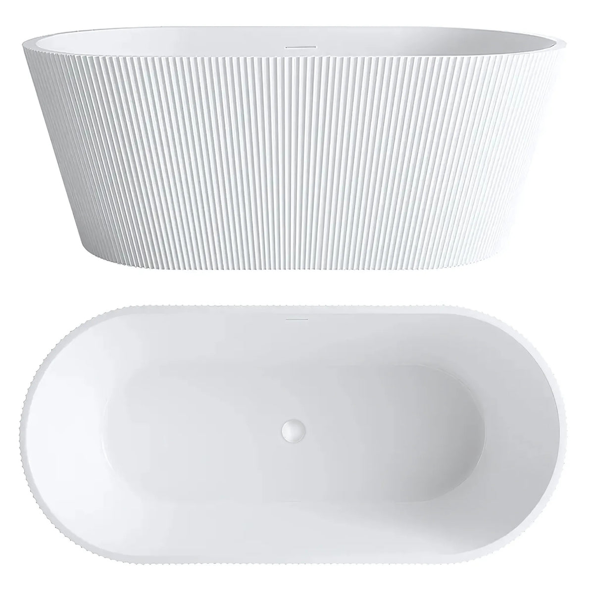 Freistehende Acrylbadewanne OFELIA 170 Schwarze Stöpselabdeckung 12