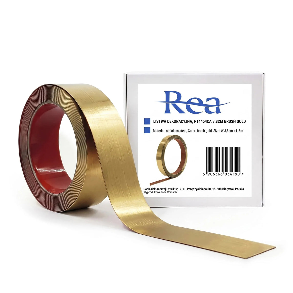Selbstklebende Zierleiste Rea P14454CA 3,8cm Brush Gold 12