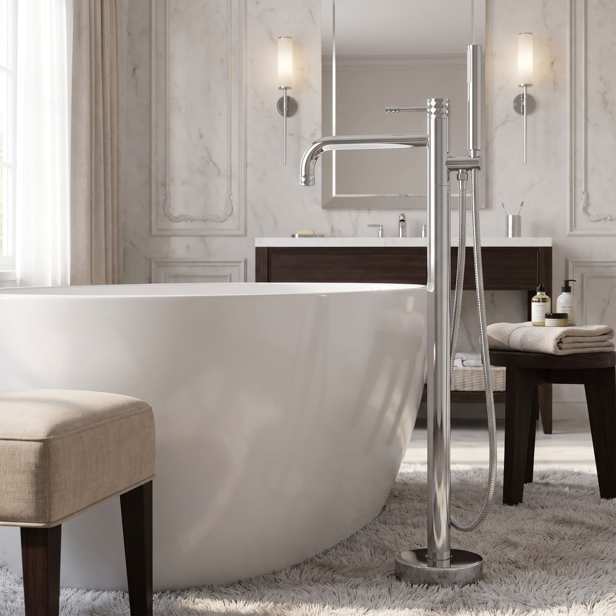 Freistehende Badewannenarmatur Rea Lungo Diamond Chrome 12