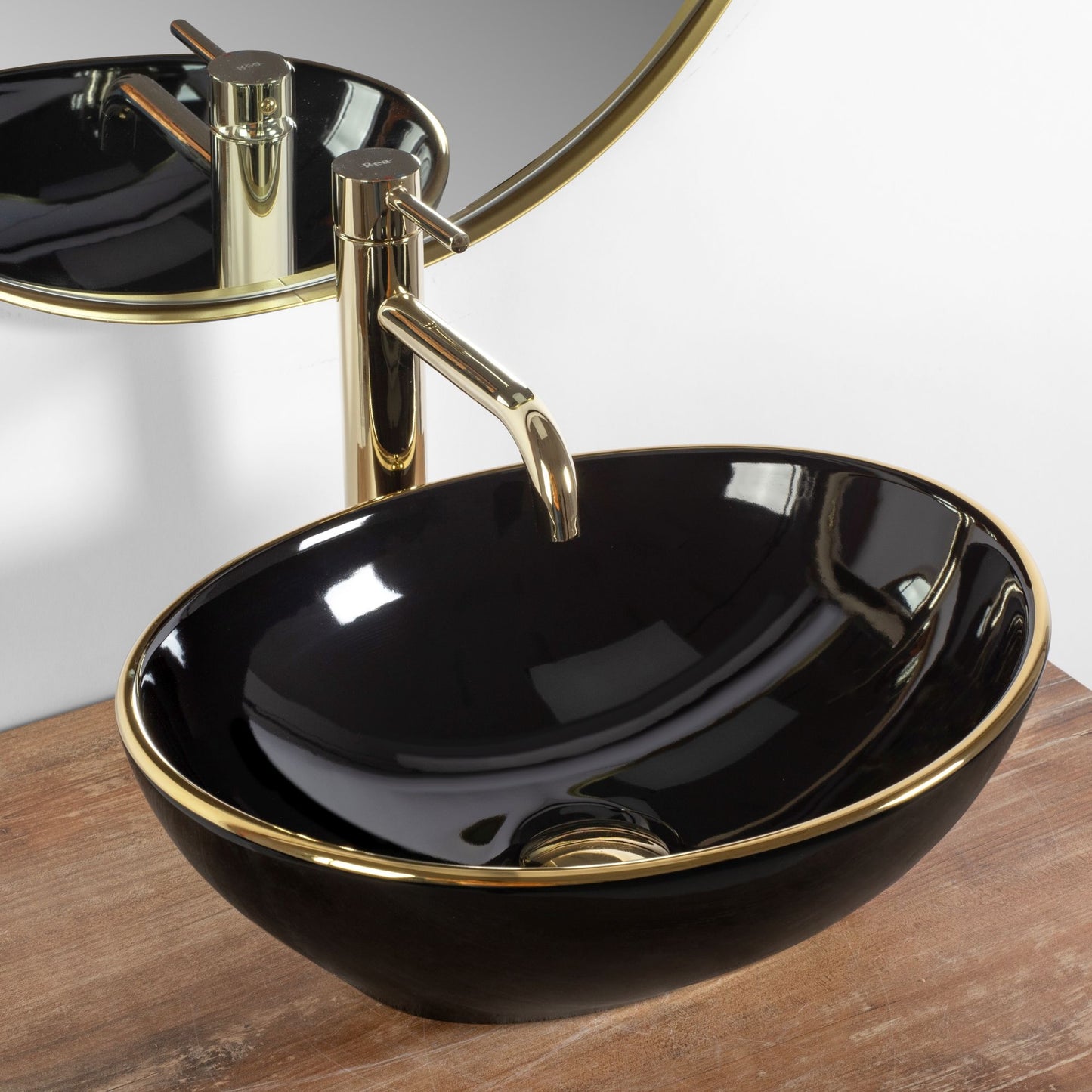 Aufsatzwaschbecken Rea Sofia Black Gold Edge 2
