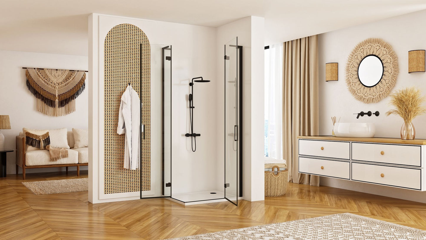 Duschkabine REA Hugo Double Black 90x90 3