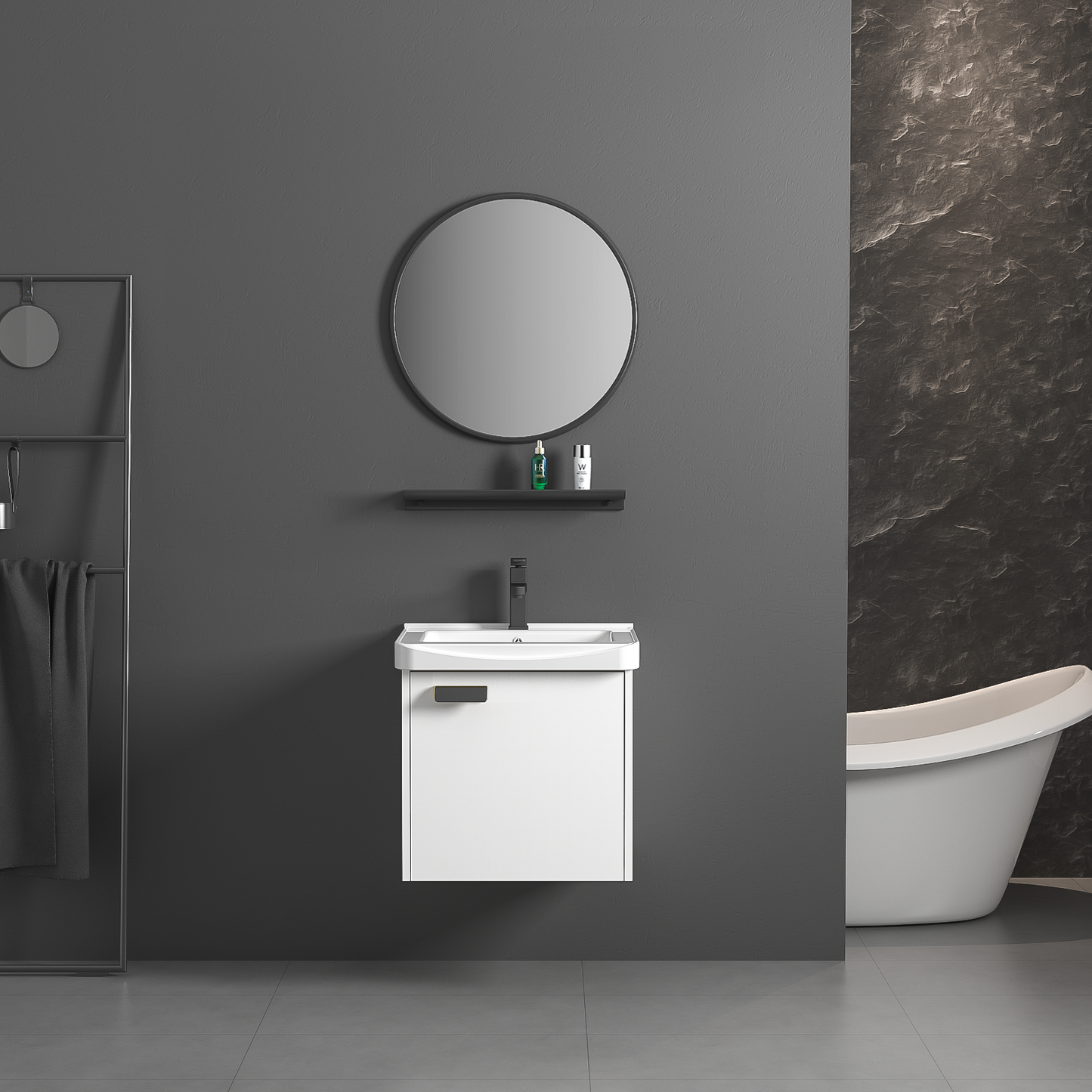 Badezimmermöbel-set Mit Waschbecken Molly 40cm White 1