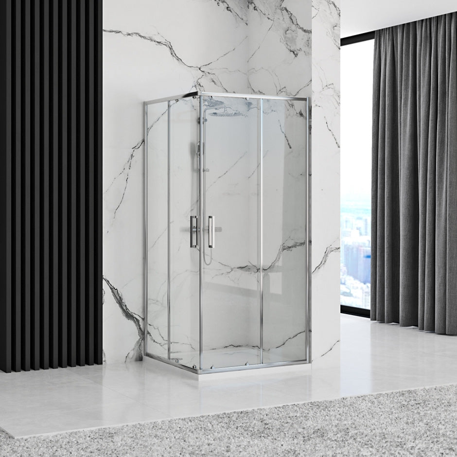 Duschkabine Rea Punto 90x90 mit Duschwanne Savoy Schwarz 2