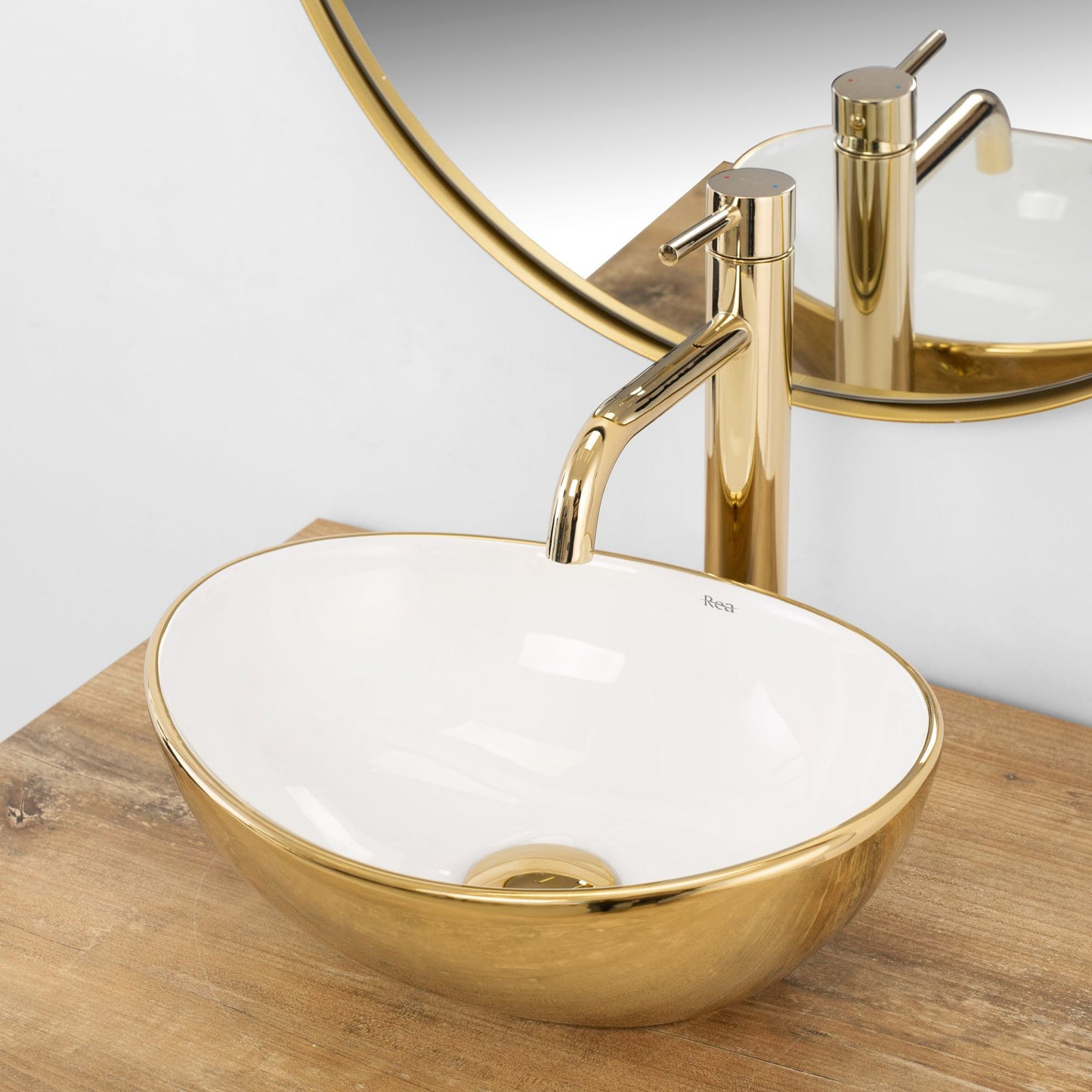 Aufsatzwaschbecken Rea Sofia mini GOLD / WHITE Shiny 3