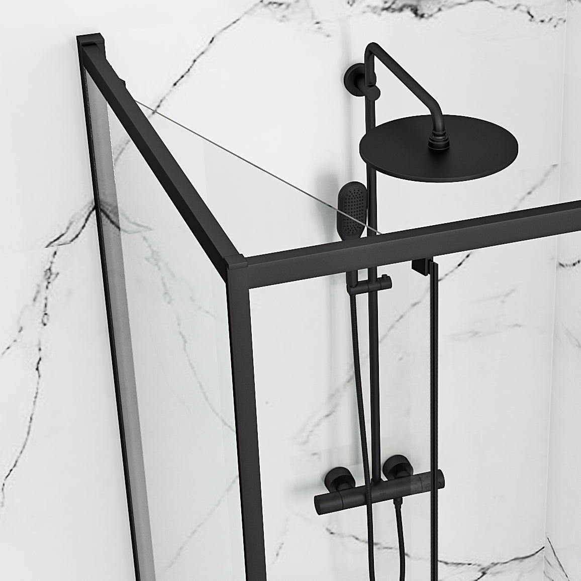 Duschkabine Rea Space In Black 90x90 ohne Duschwanne 7