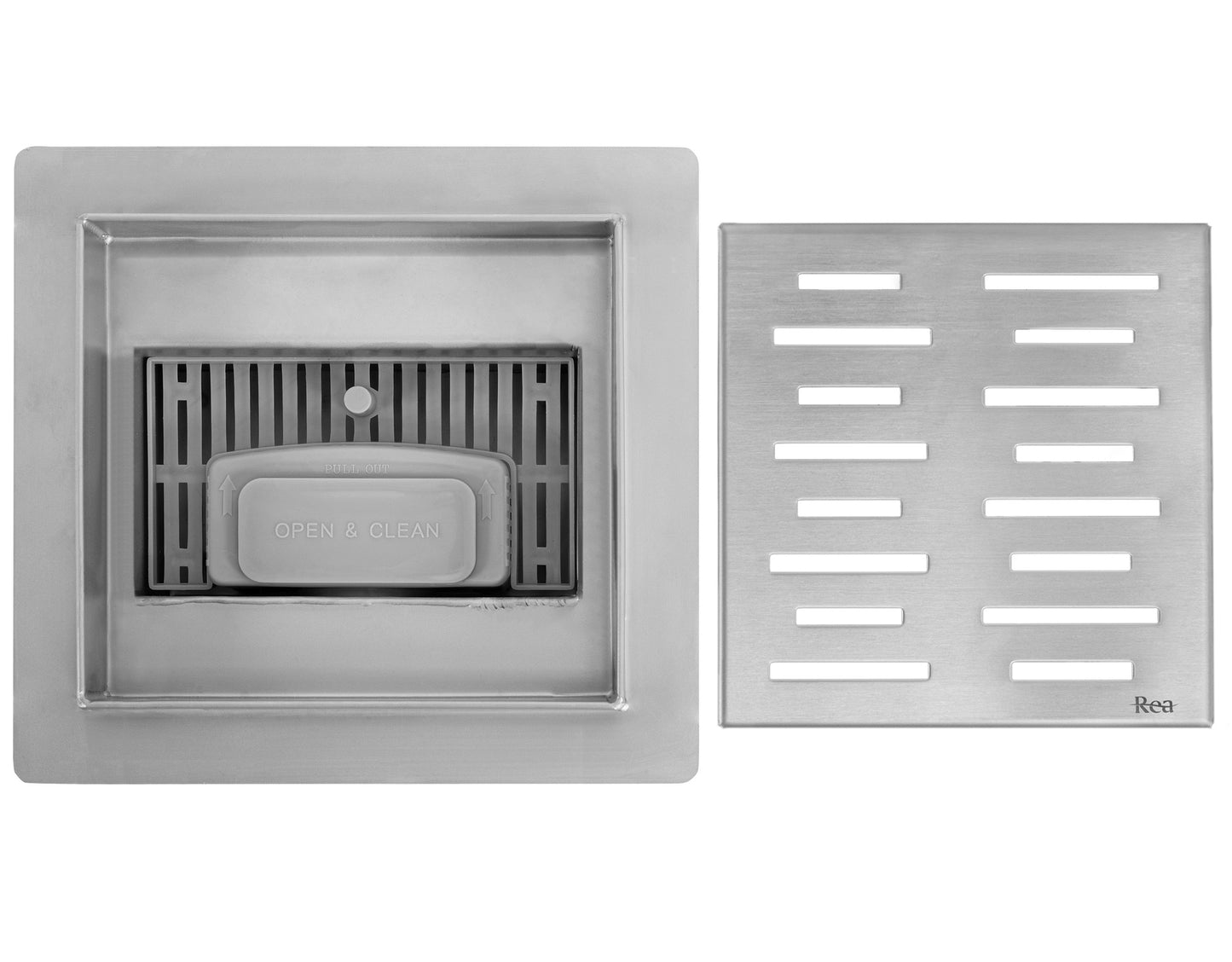 Duschrinne REA LINE 150x150 Nickel Brush 6