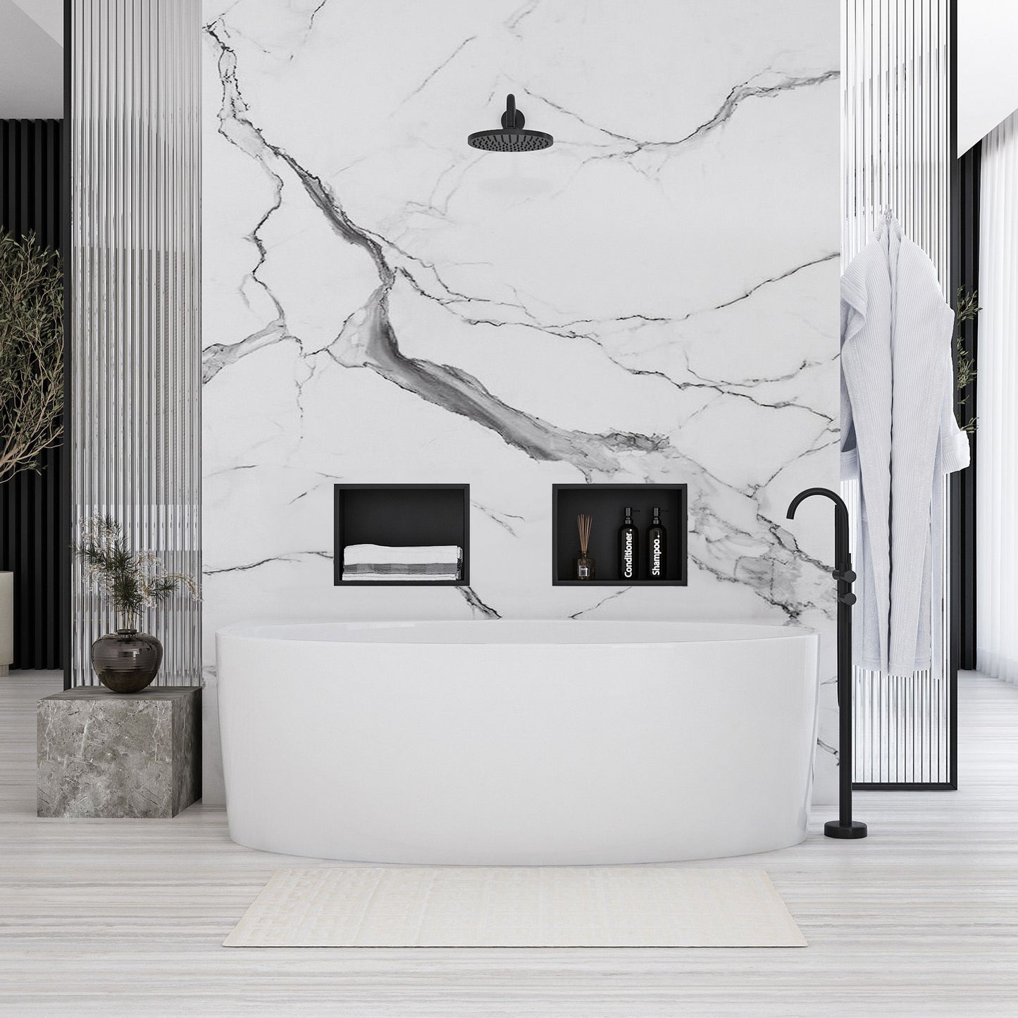 bathroom shelf 30x30 matte black 6