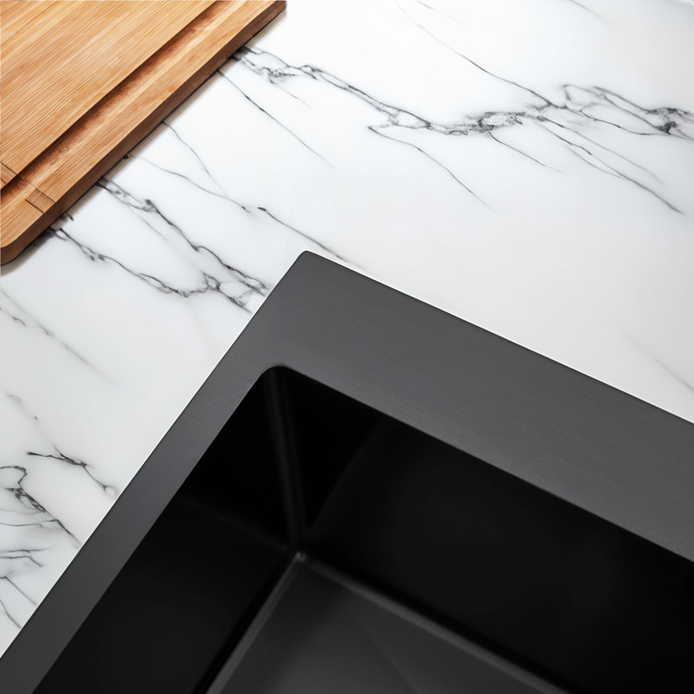 Edelstahlspüle Leo 50 Black mit Küchenarmatur 5