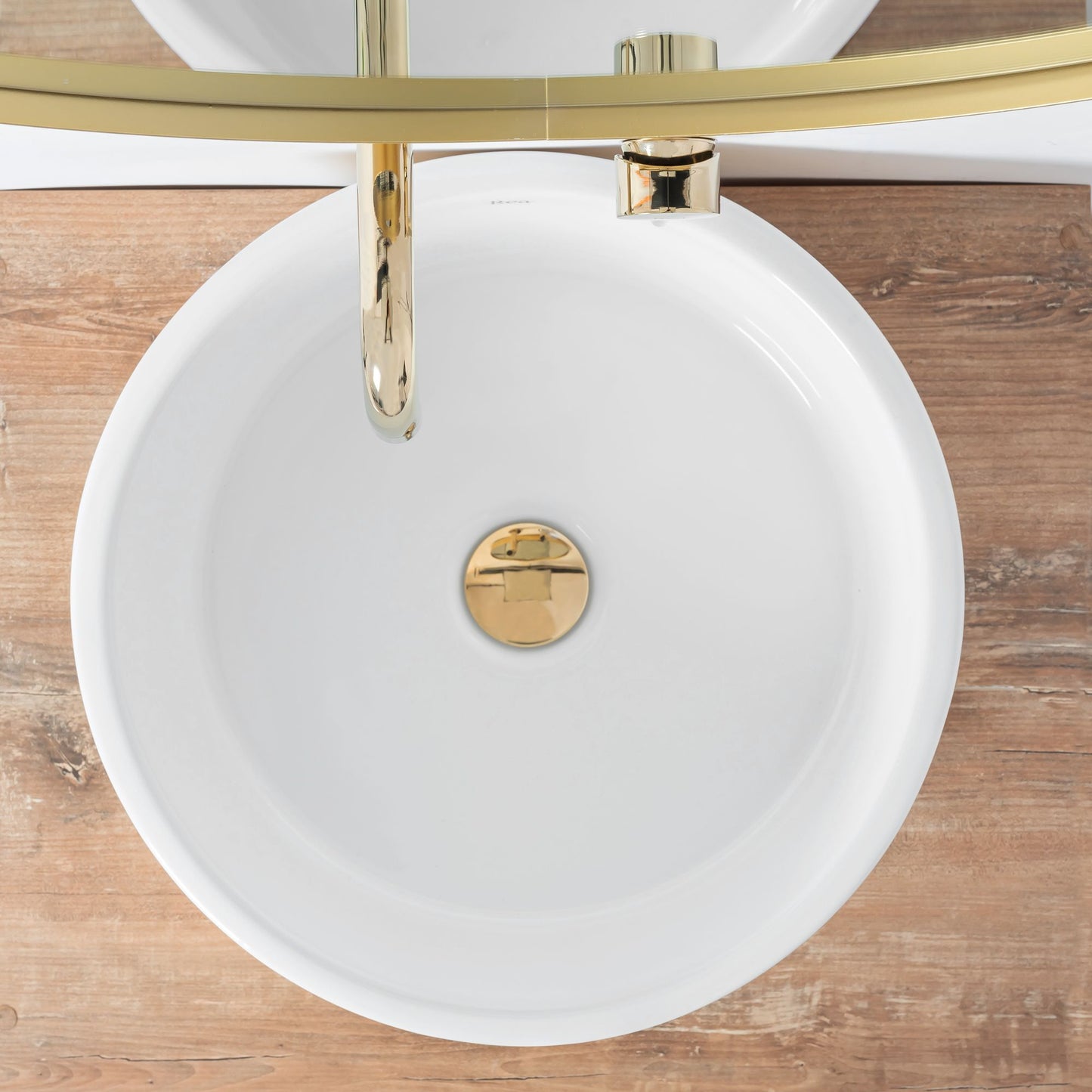 Aufsatzwaschbecken Rea Helen Gold White 5