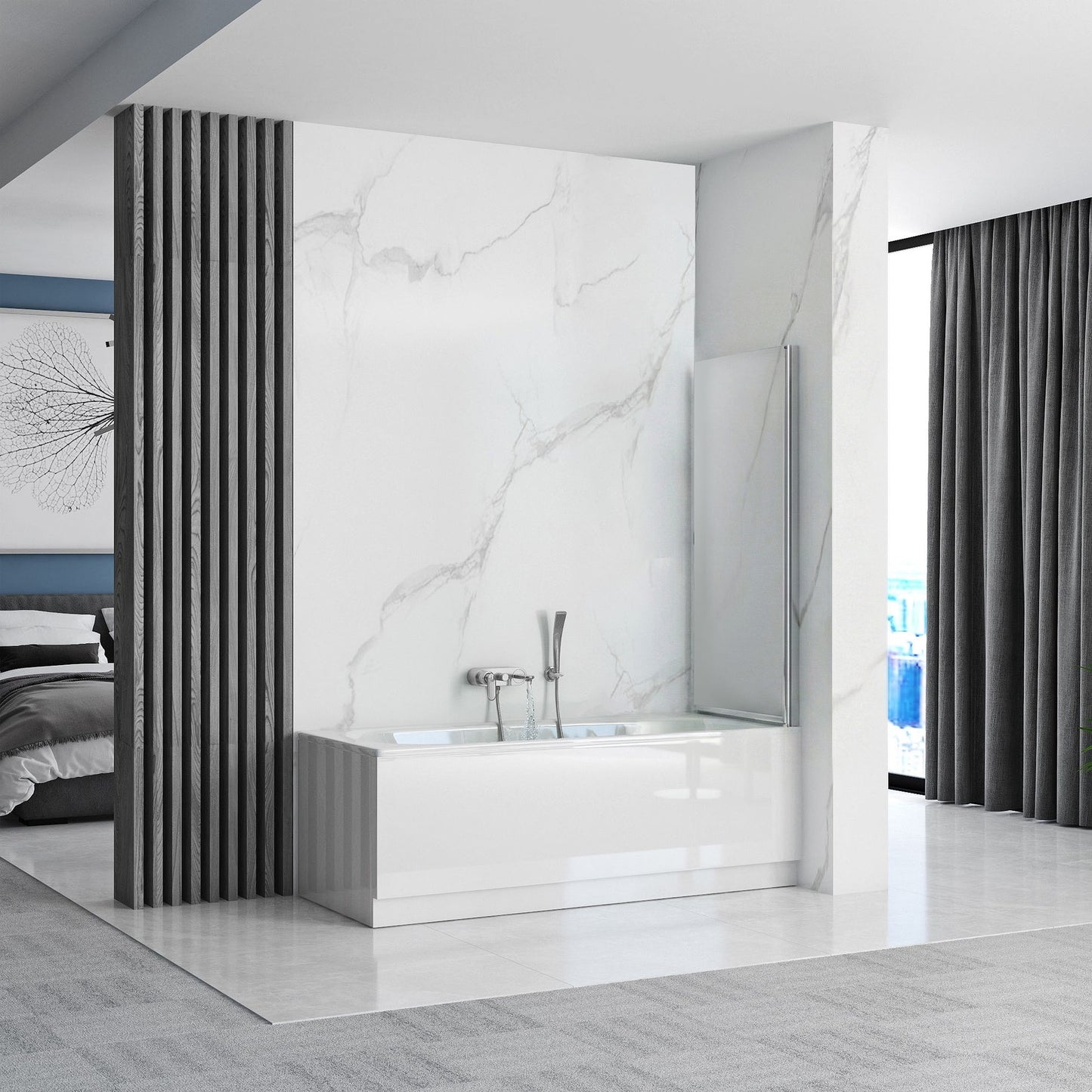 Badewanneaufsatz drehbar Rea Lagos 70 Chrome 8