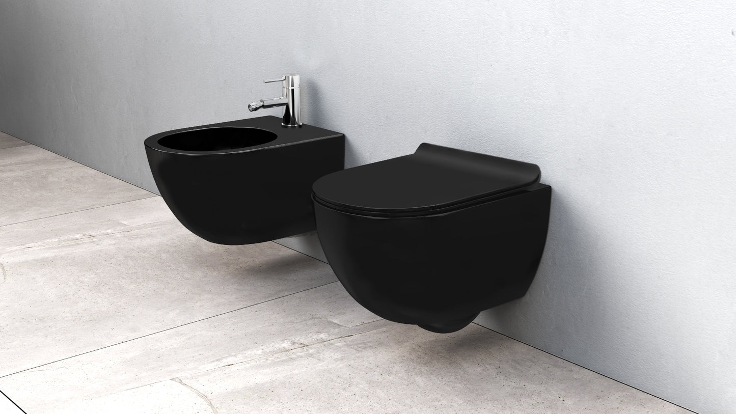 wandhängandes Bidet Carlo Mini black matt 2