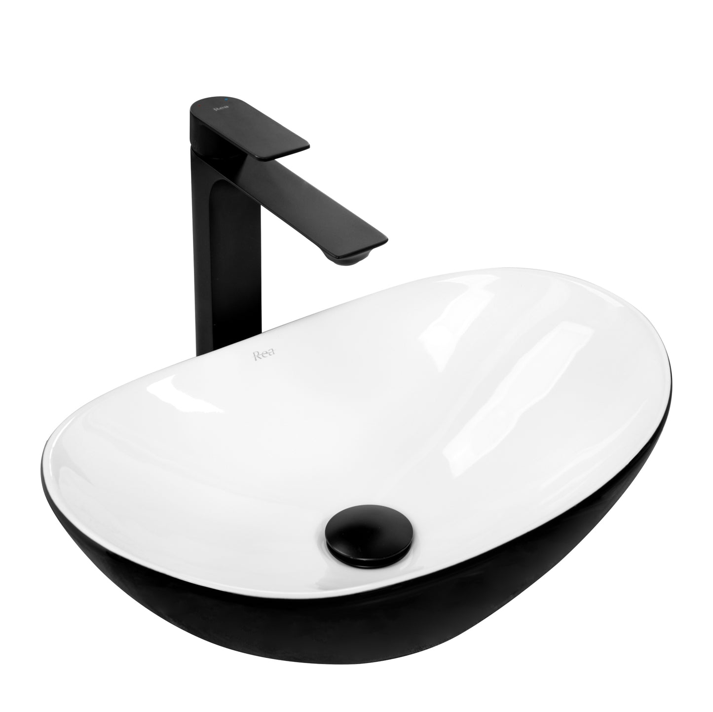 Aufsatzwaschbecken REA Royal Mini Black White 1