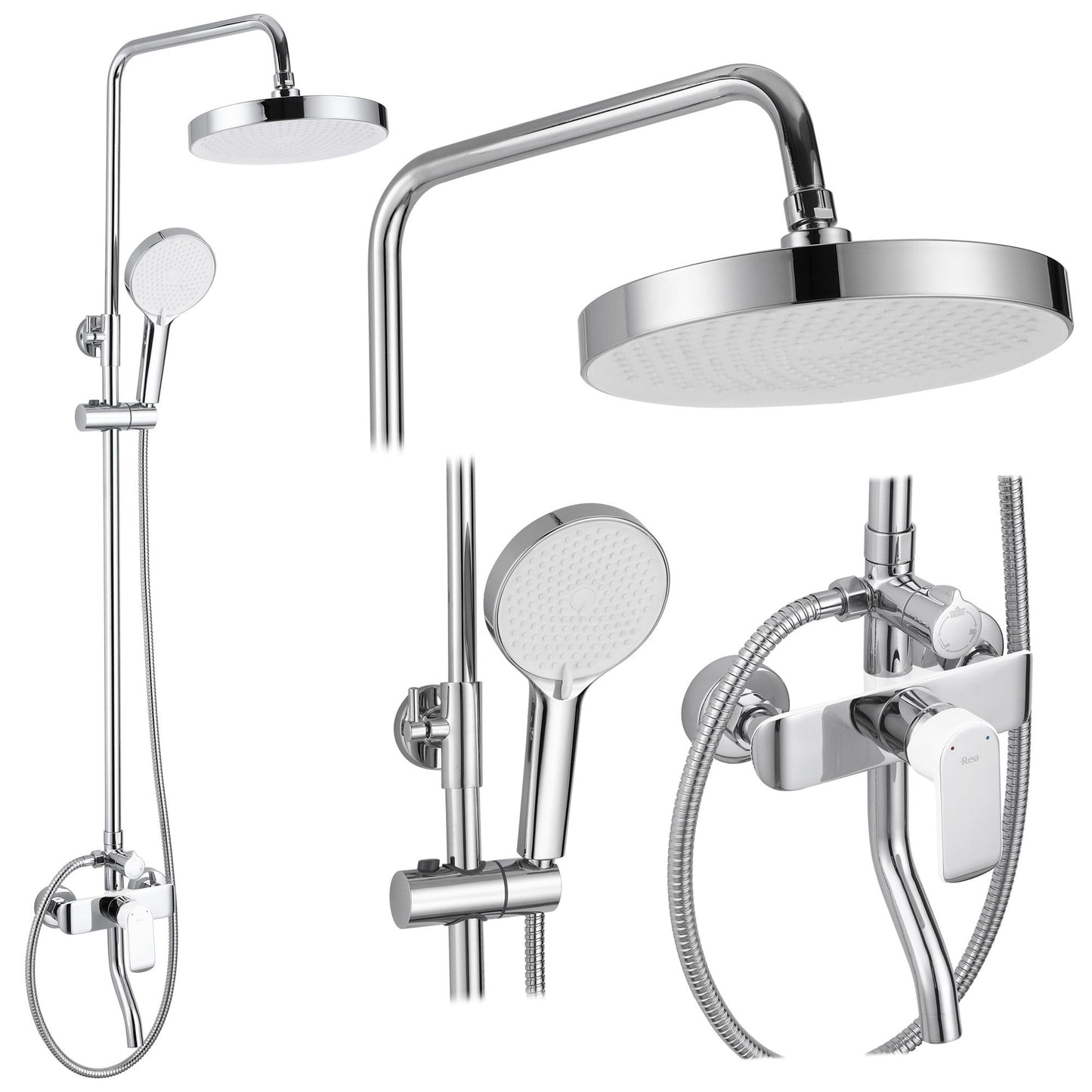Duschgarnitur REA BLOOM WHITE CHROME 1