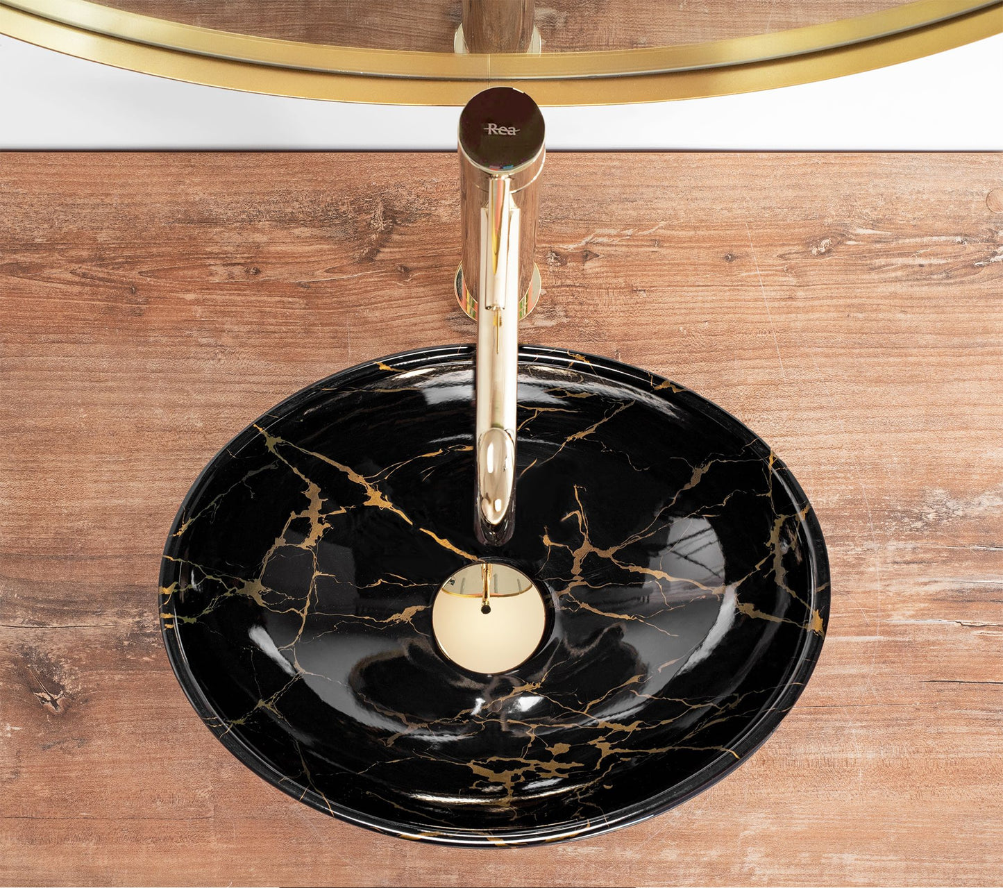 Aufsatzwaschbecken Rea Sofia Mini Black Marble Shiny 4