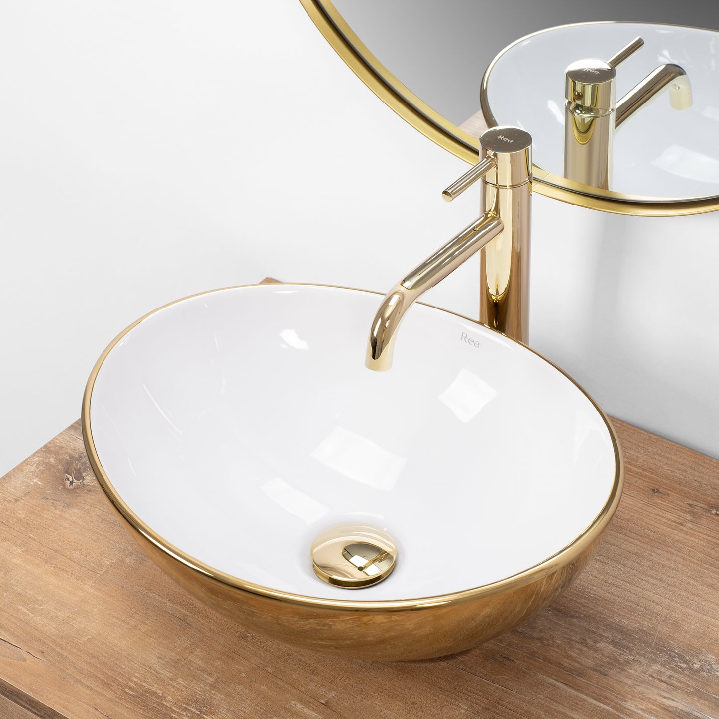 Aufsatzwaschbecken Rea Sofia Gold/white 3