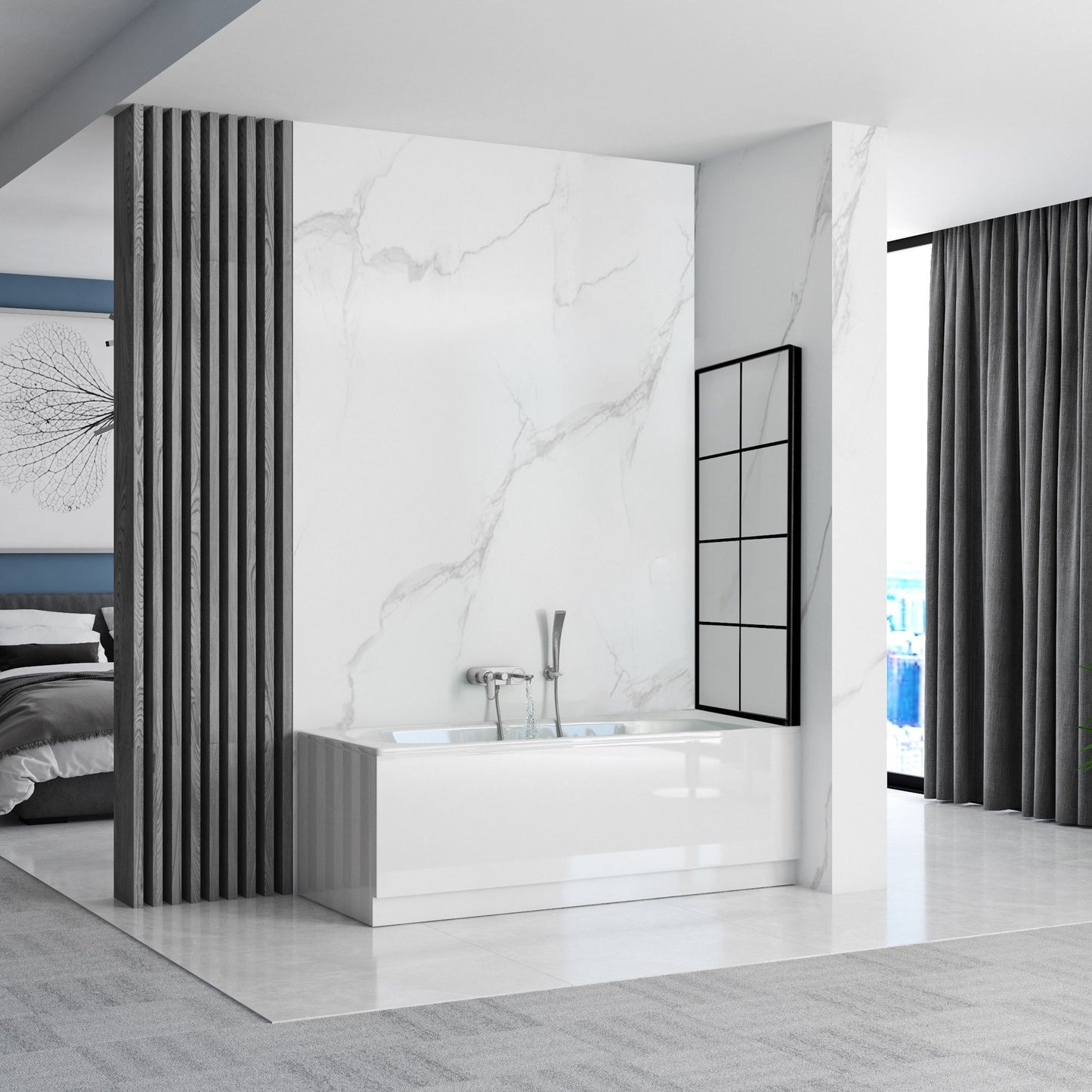 Badewanneaufsatz Rea Lagos-1 drehbar 70 Black 4