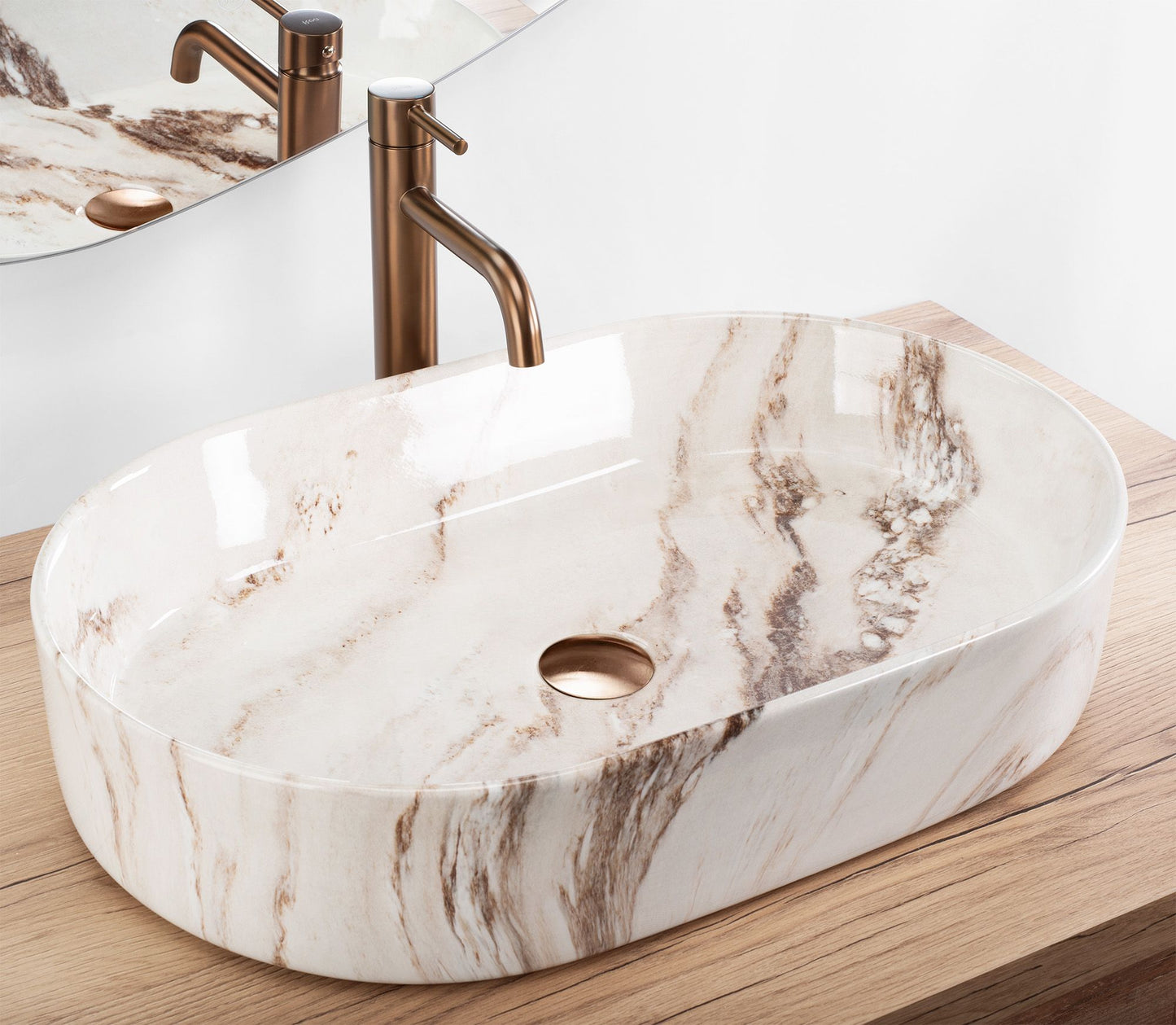 Aufsatzwaschbecken Rea Nadia 60 Marrone 2