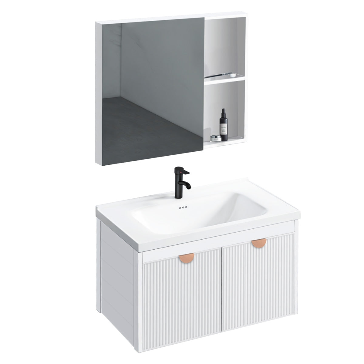 Badezimmermöbel-set Mit Waschbecken Mario 60cm White 6