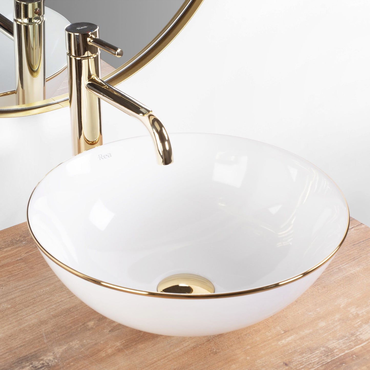 Aufsatzwaschbecken Stella white gold edge 2