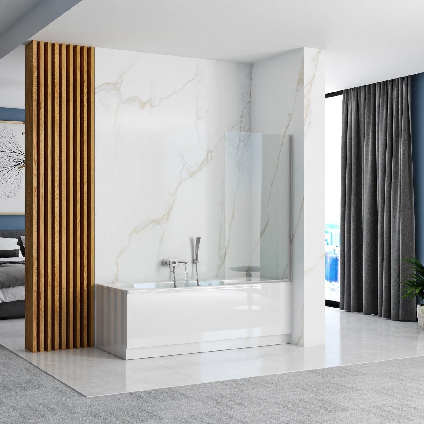 Badewanneaufsatz Rea Lagos Fix 80 Chrome 2