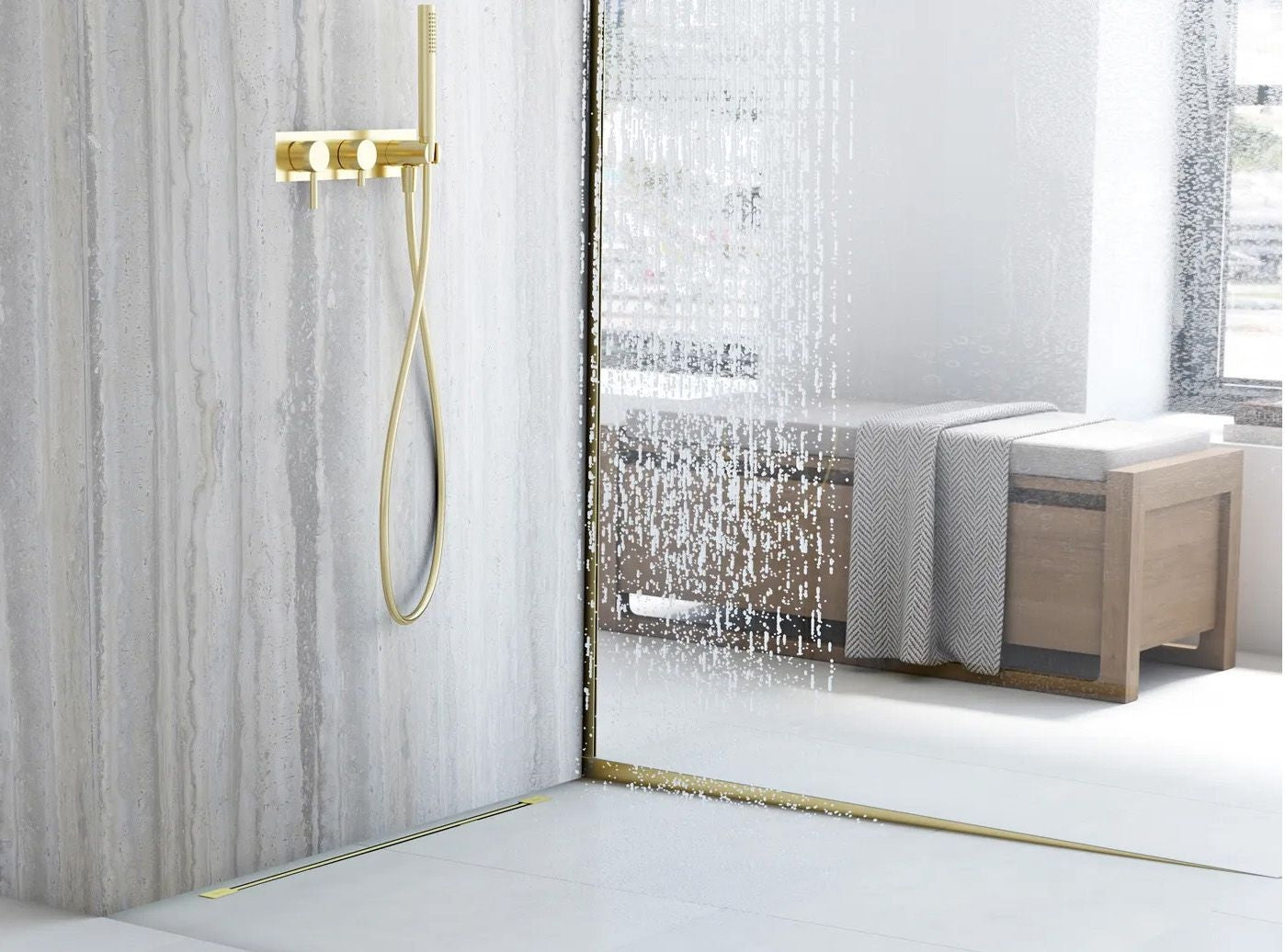 Gefälleprofil 100cm Brush Gold rechte 2