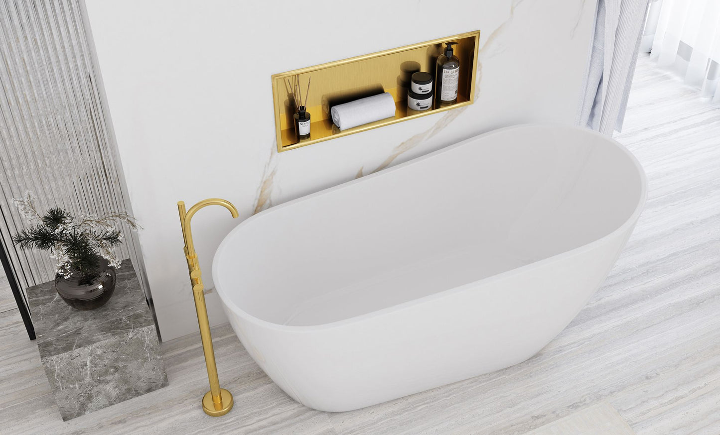 bathroom shelf 30x60 gold brush 7