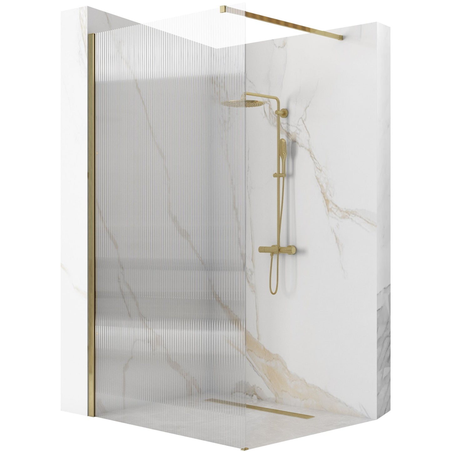 Duschwand Rea Aero Intimo Gold Brush 100 1