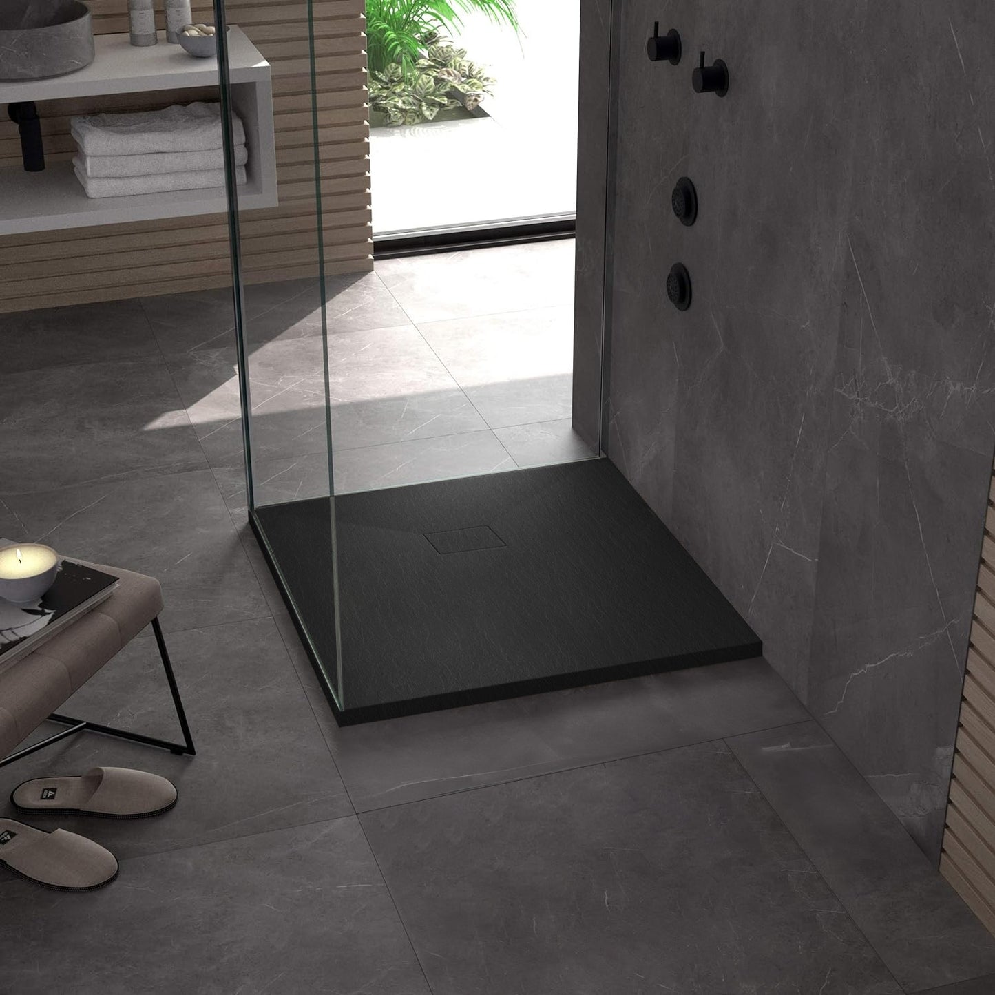 Duschtasse Magnum Black 90x90 4