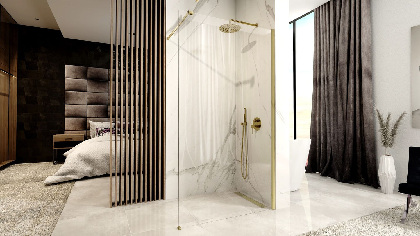 Duschwand Rea Aero Gold Brush 90 4