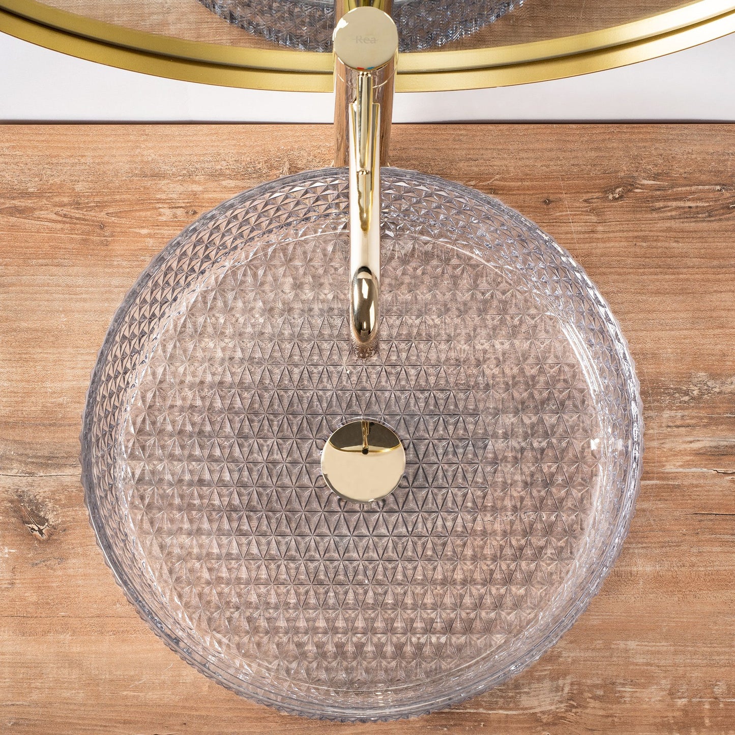 Aufsatzwaschbecken Rea Cristal Transparent 39 7