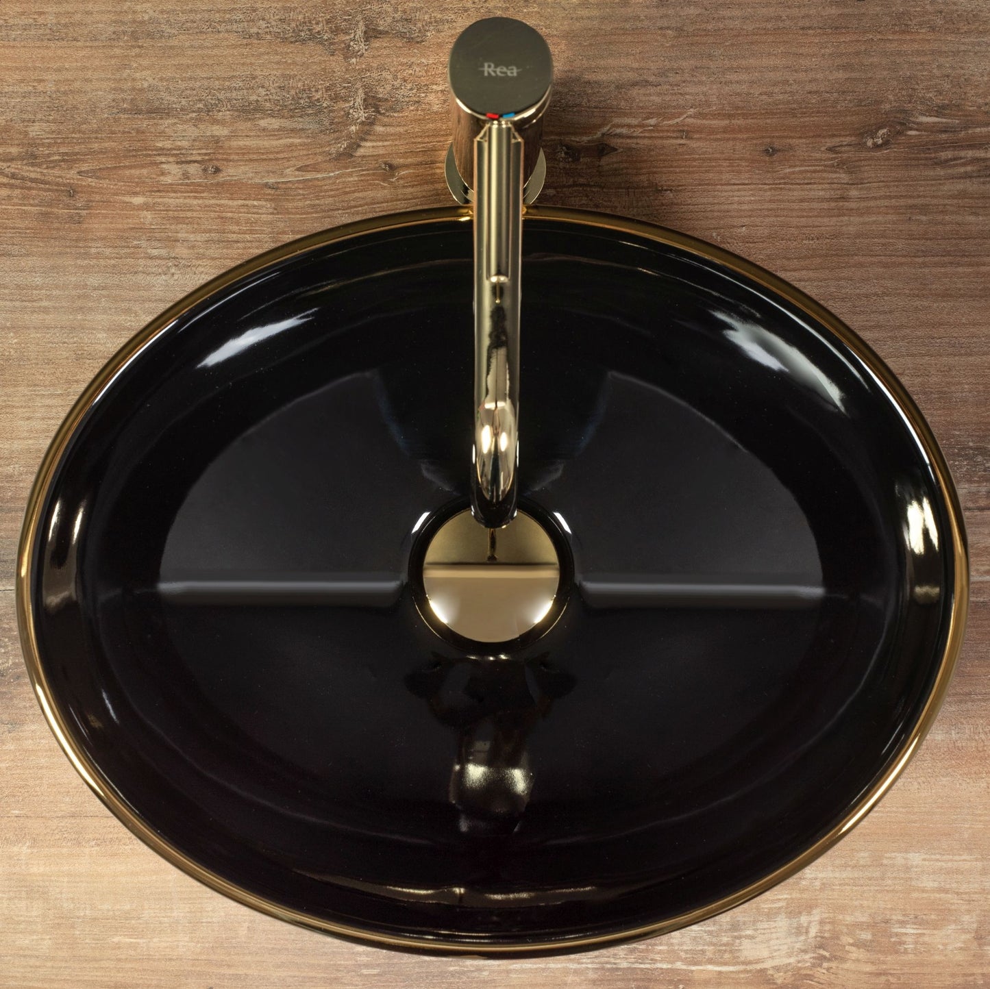Aufsatzwaschbecken Rea Sofia Black Gold Edge 5
